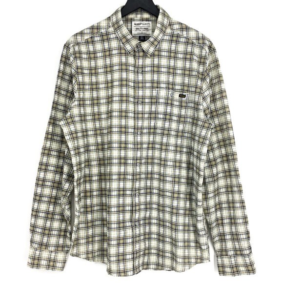 VOLCOM Workwear Fit for Comfort Plaid Long Sleeve Button Up Shirt Size L - Picture 6 of 16